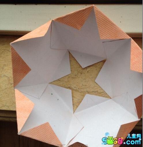 自制双色折纸几何圆形灯笼 球形手工灯笼diy折纸立体几何灯笼
