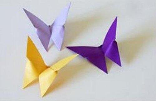 一只纸蝴蝶的折纸图解与方法教程