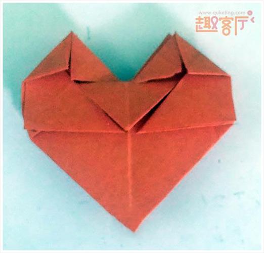 爱心折纸双色爱心手工折纸