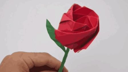 折纸教学 做一朵美丽的玫瑰花送给你心爱的人吧