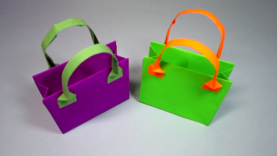 如何折纸包包简单的手提包折纸教程diy手工制作