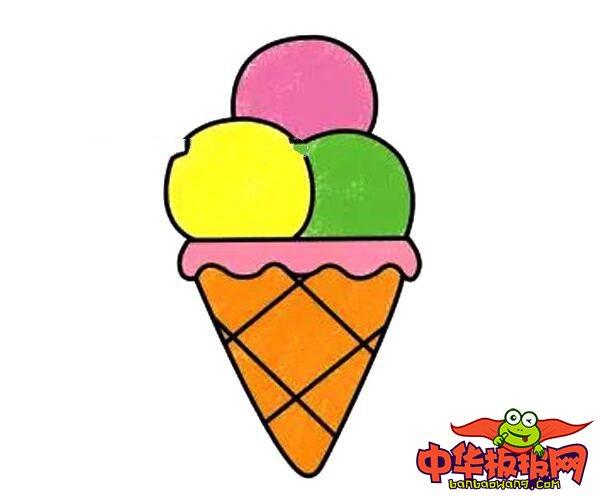 最简单的冰淇淋怎么画冰激凌简笔画有颜色