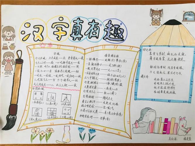 五年级关于汉字的简单手抄报 汉字的手抄报