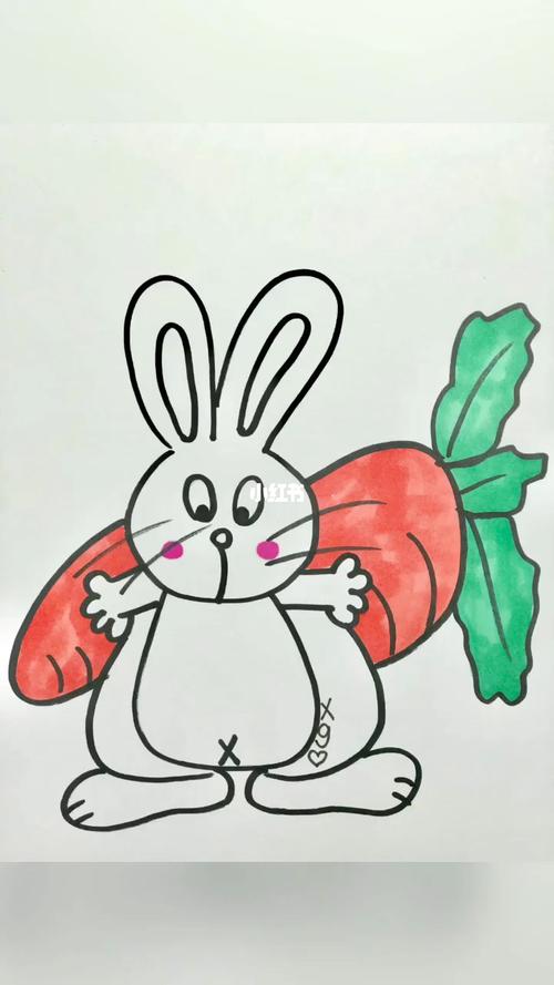 简笔画爱吃萝卜的小兔子