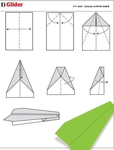 怎样折纸飞机可以回旋图片