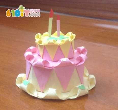 折叠立体蛋糕贺卡教程 立体生日蛋糕折纸图解教程