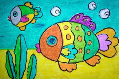 插画 简笔画 涂鸦 卡通画 壁纸 素材 蜡笔画 章鱼一年级儿童动物画3