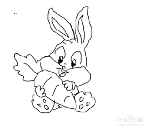 小白兔种萝卜简笔画