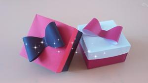 漂亮的蝴蝶结礼物盒子折纸做法简单易学女生都喜欢的小盒子