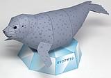 3d纸模制作可爱海豹仿真海洋动物立体折纸手工diy模型剪纸