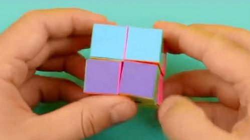 手工折纸教你自制好玩的无限翻折纸魔方能玩一整天的折纸玩具