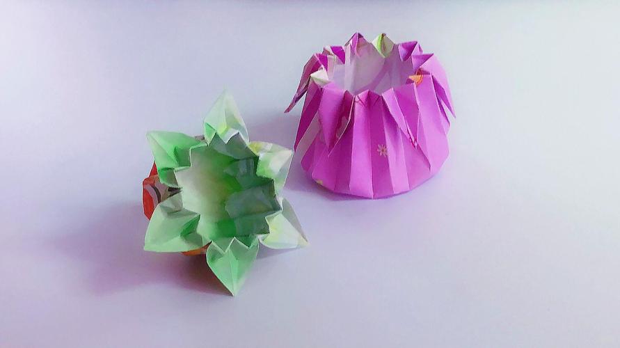 折纸教程实用的收纳盒一种折法两种外观喜欢哪个学哪个