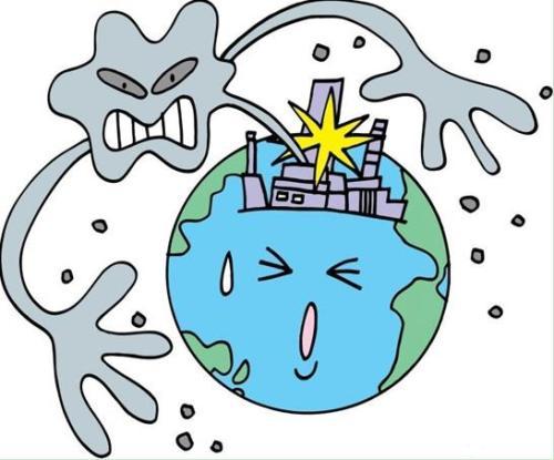 环境污染卡通简笔画