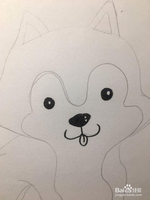 教你画一只可爱的狗狗 小狗简笔画 儿童绘画