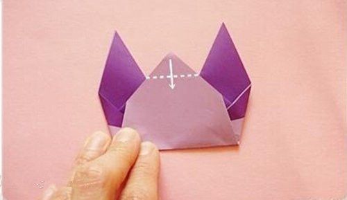 折纸小猫手偶的方法 猫咪手偶制作方法图解