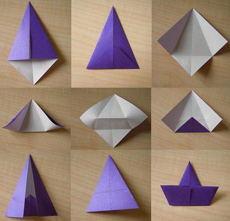 折纸从正方形折到三角形的过程