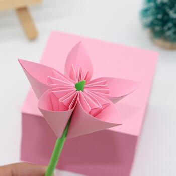樱花折纸 粉色正方形折纸 彩色纸 花朵折纸 7厘米粉色