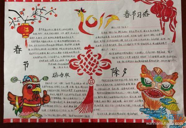 关于春节的手抄报图片迎春接福2022猪年春节儿童手抄报图片展示儿童