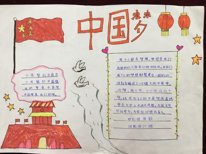 我的中国梦示范区实验学校小学部手抄报活动