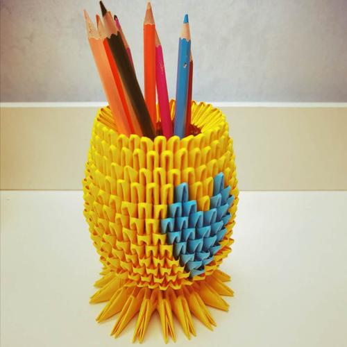 纸缘手工三角插折纸菠萝笔筒diy礼物学生笔筒制作材料包半成品