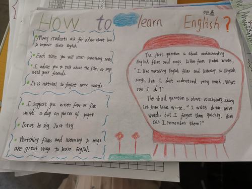 一起欣赏孩子们做的手抄报吧module1内容how to learn english