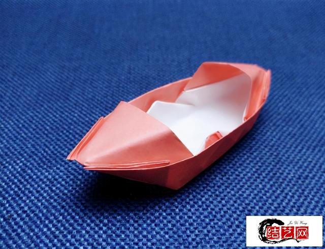 乌篷船折纸步骤图解长方形纸船的折法-折纸小船-折纸大全编法图解