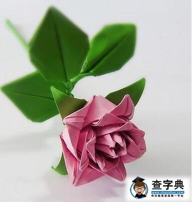 卷心钻石玫瑰花的折法植物折纸