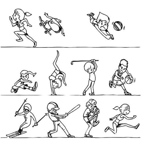 体育运动系列人物简笔画