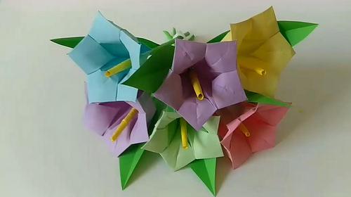 折纸非常漂亮的喇叭花教师节礼物来个与众不同
