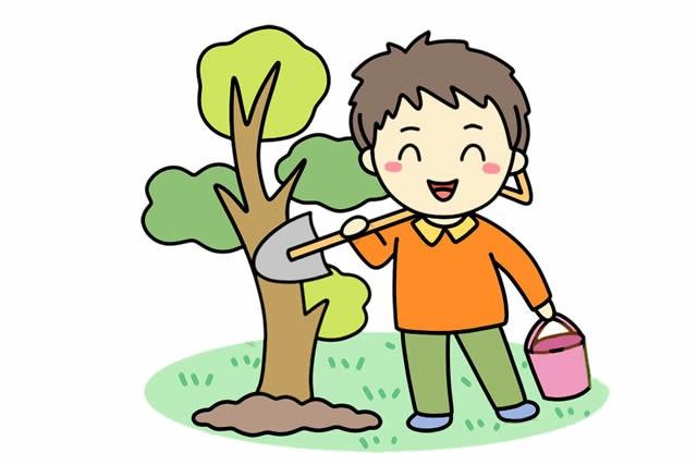 植树节简笔画植树节种树的小男孩简笔画画法
