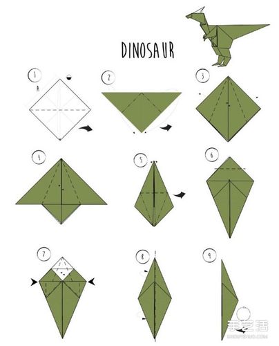 霸王龙折纸图解与方法教程