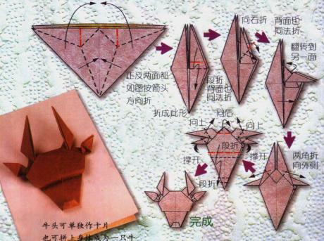 金牛怎么折金牛手工折纸教程图解执着稳重的金牛座星座折纸下