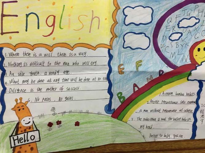 安阳市钢三路小学三年级学生英语手抄报作品集