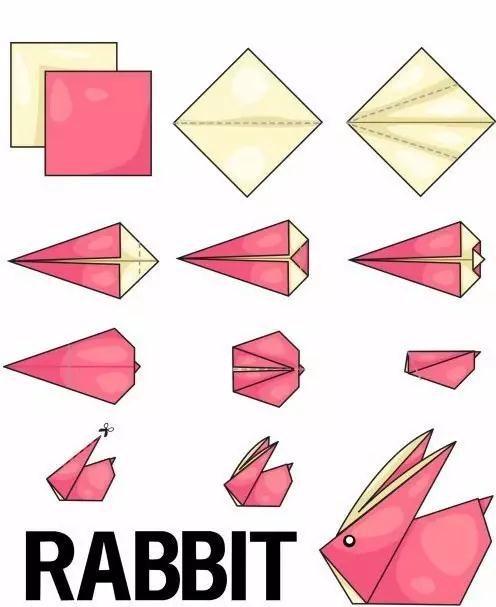 趣味动物兔子手工折纸教程图解