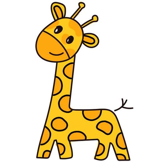 长颈鹿的儿童简笔画彩图版