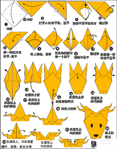 圣诞节手工制作驯鹿脸的折纸方法