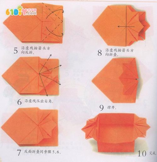 儿童手工教程 花盆折纸