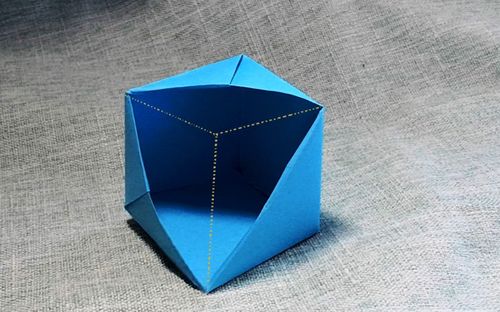 折纸漂亮的开口立方体折纸立体正方形高清手工视频