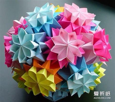 创意折纸花球作品 好看的纸花球图片欣赏爱折纸网