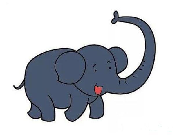 可爱大象简笔画画法图片步骤