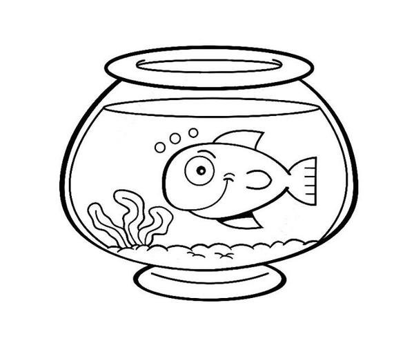 鱼缸里的鱼海底世界鱼简笔画
