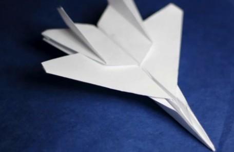 折纸飞机战斗机图解|a4纸折f15战斗机的折法视频折纸