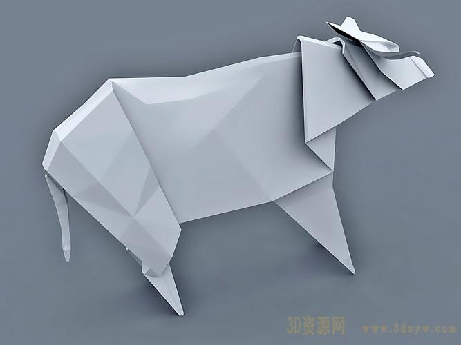 手工艺品牛折纸模型