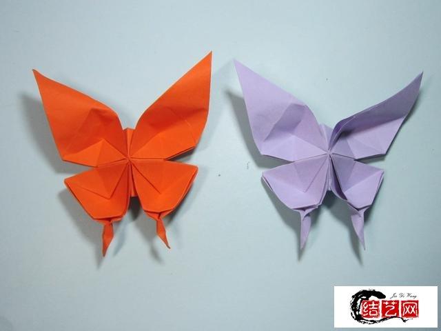 凤尾蝶折纸步骤图解儿童手工折纸蝴蝶折法教程