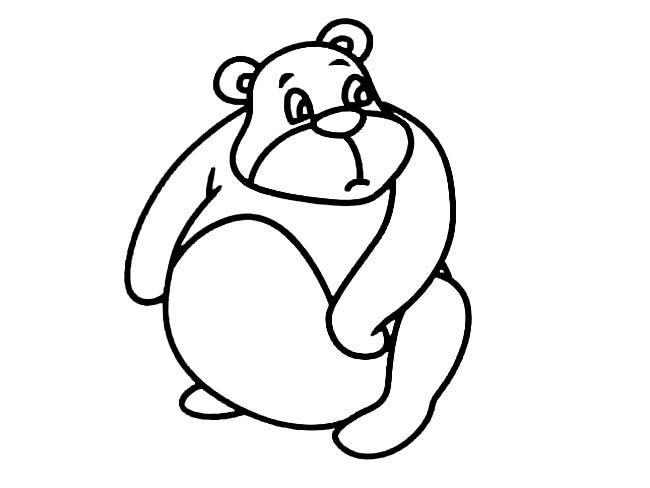 可爱的胖熊简笔画