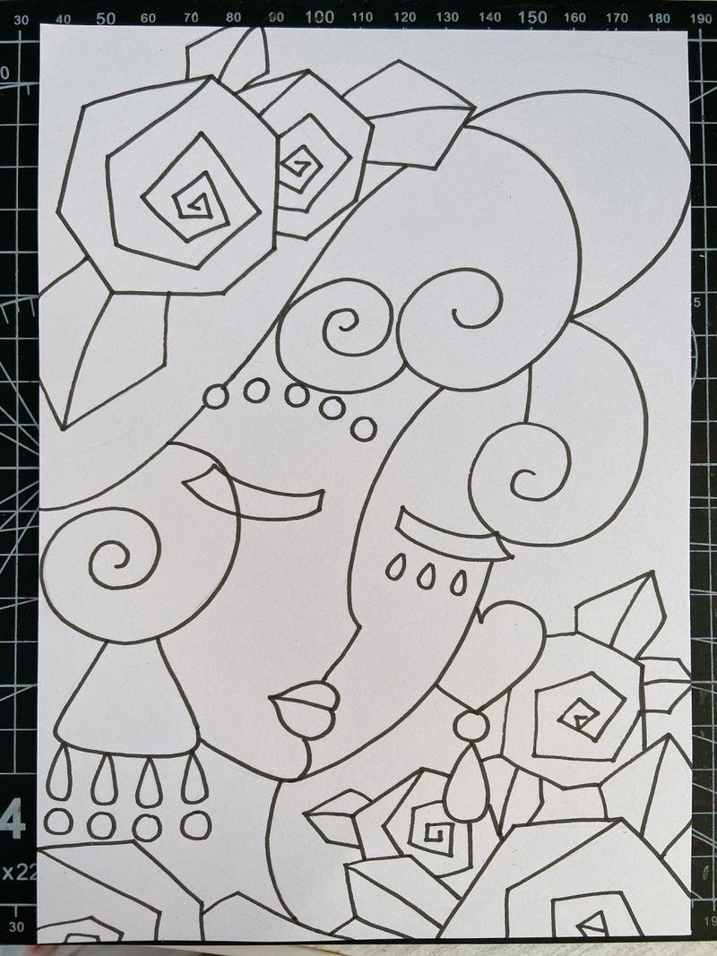 毕加索儿童画简笔画玫瑰女孩牧羊女手绘儿创 美术宝毕加索笔下的五官