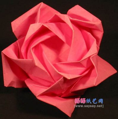 玫瑰花折纸教程64格