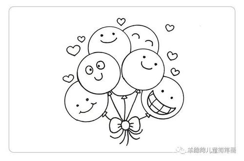 六一儿童节学画漂亮的气球简笔画祝小朋友们节日快乐