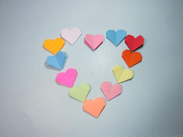 儿童手工折纸简单的爱心折纸步骤图解
