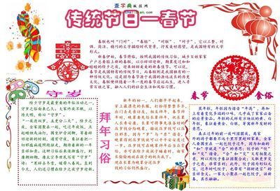 节日电子小报5中国传统节日手抄报图片4张介绍中国传统节日的手抄报
